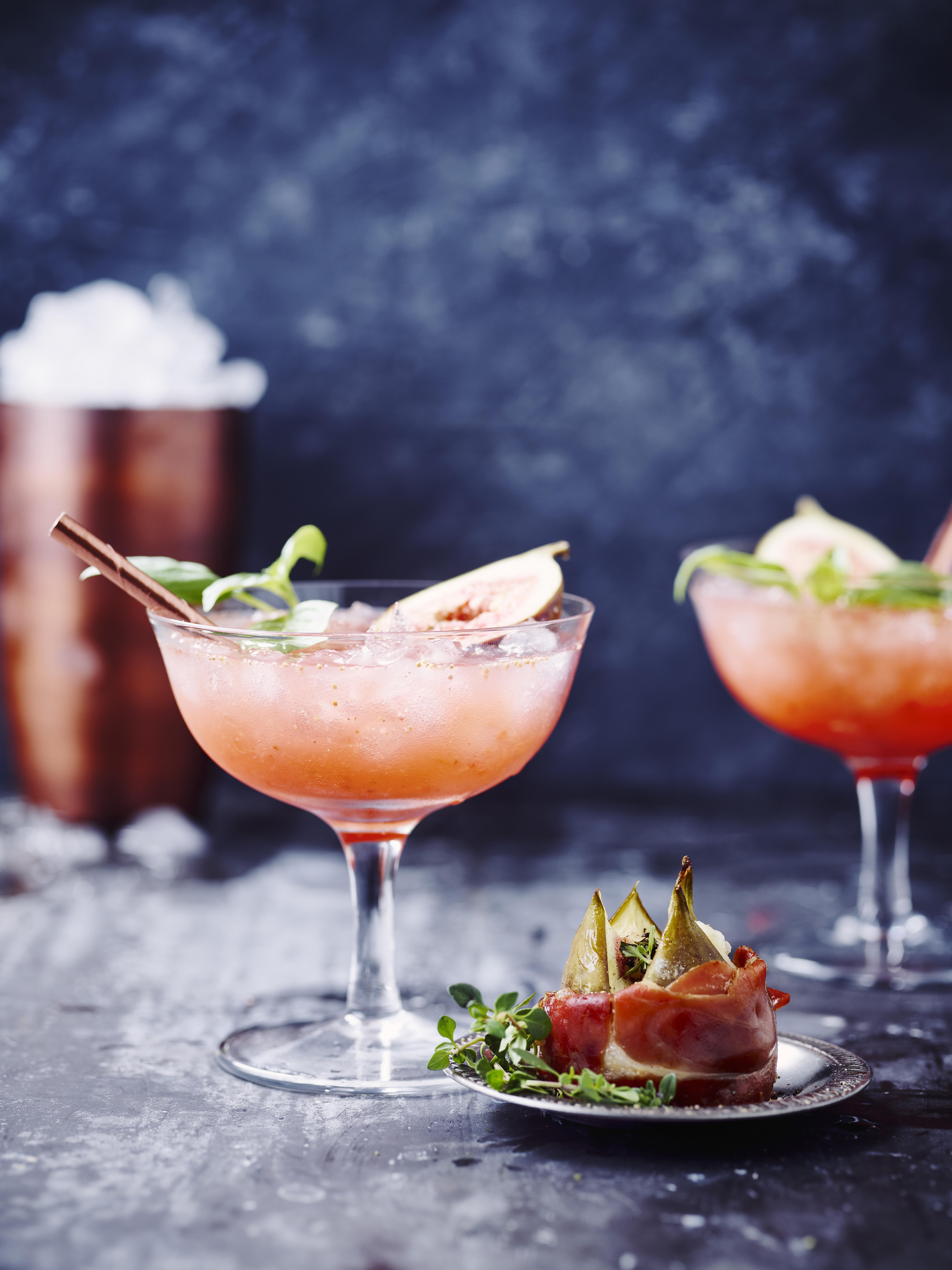 Pink fig cocktail
